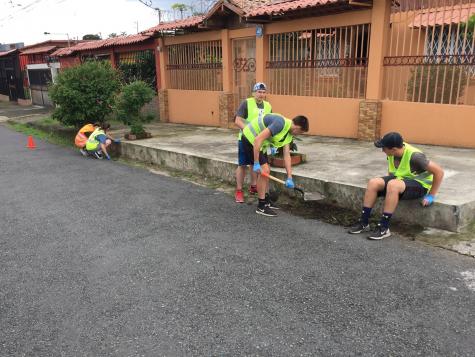 cleaning along the road